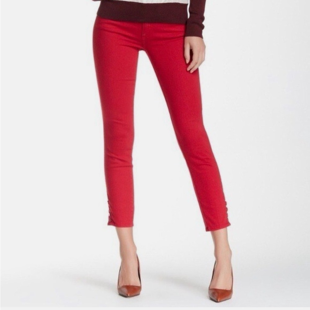 Tory Burch Emmy Ankle Reddish Orange Cigarrette Jeans